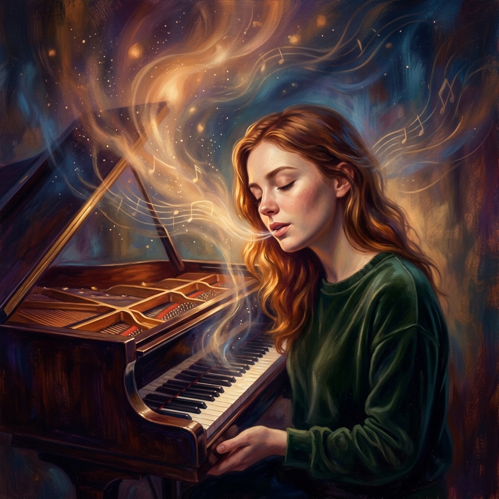 AI-generated cover art for "Moon's Gentle Watch"