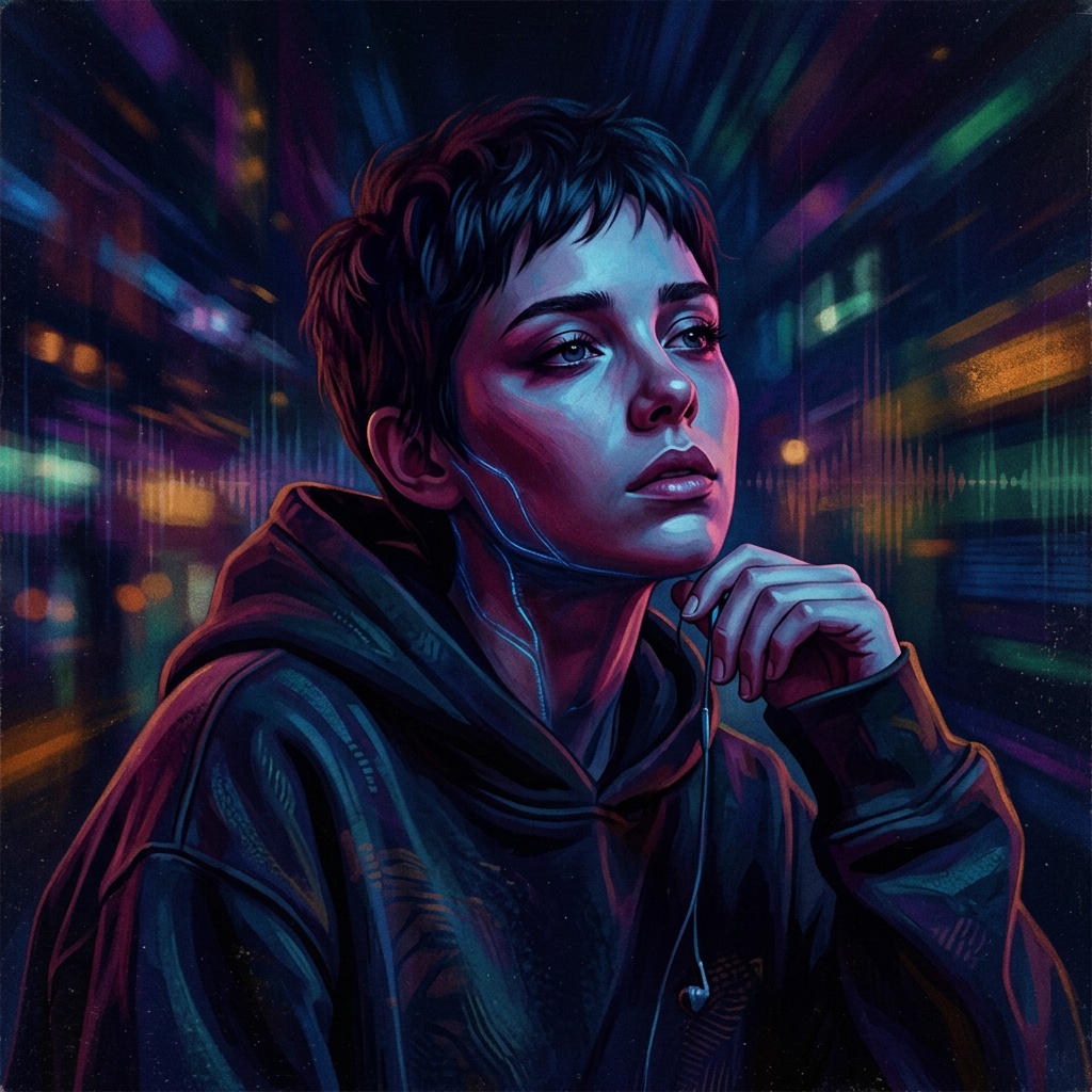 AI-generated cover art for "Midnight Longing"