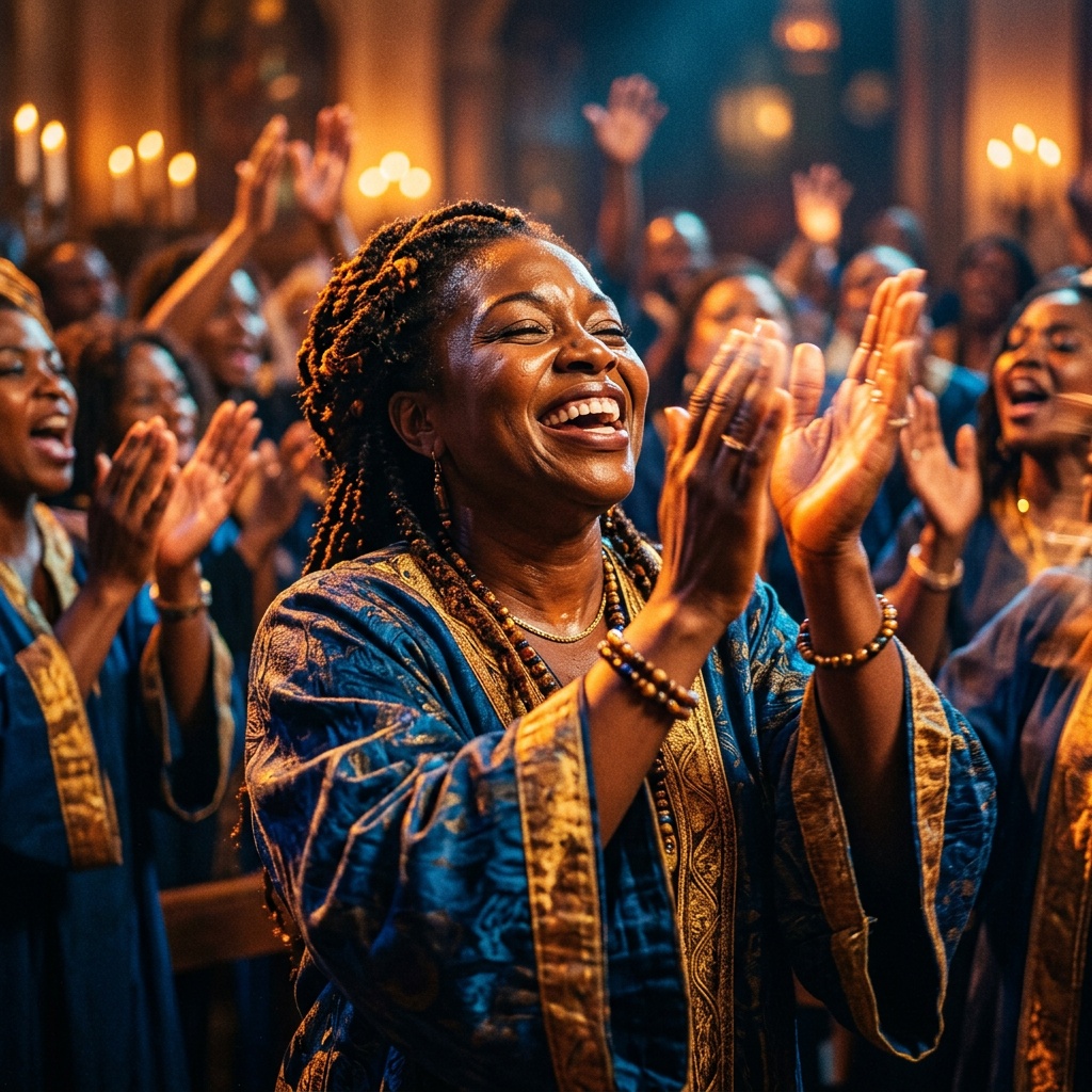 AI-generated cover art for "Robes of Praise"