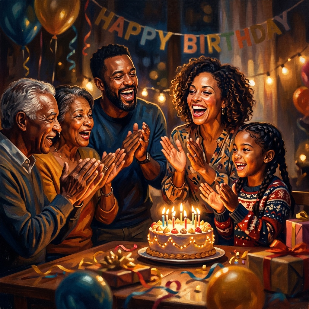 AI-generated cover art for "Yom Huledet Sameach (Birthday Song)"