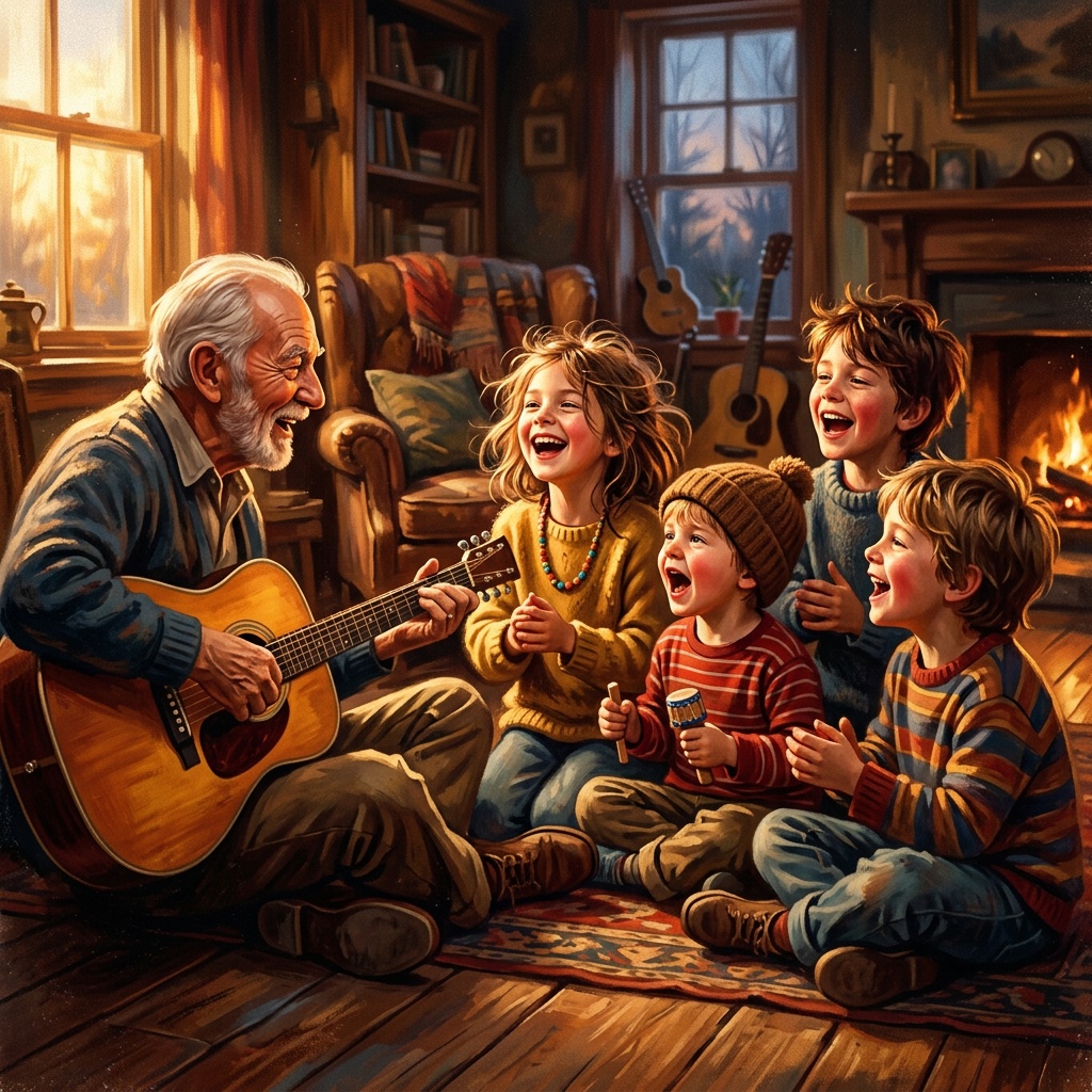 AI-generated cover art for "Happy Birthday Grandpa"
