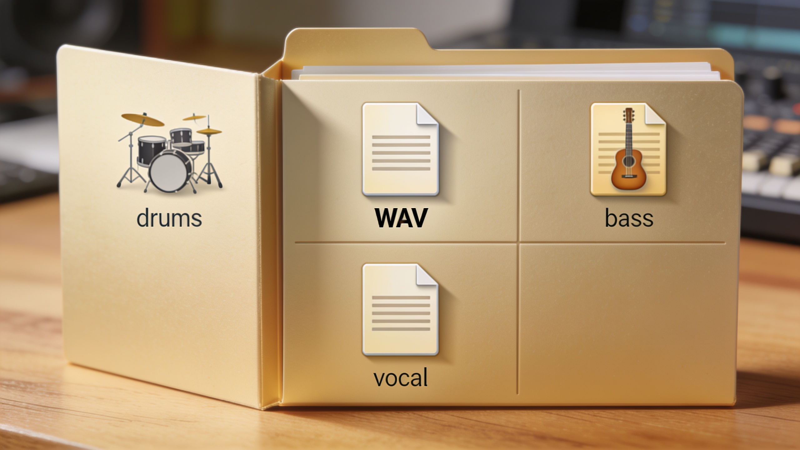 Export folder showing WAV and separate stems