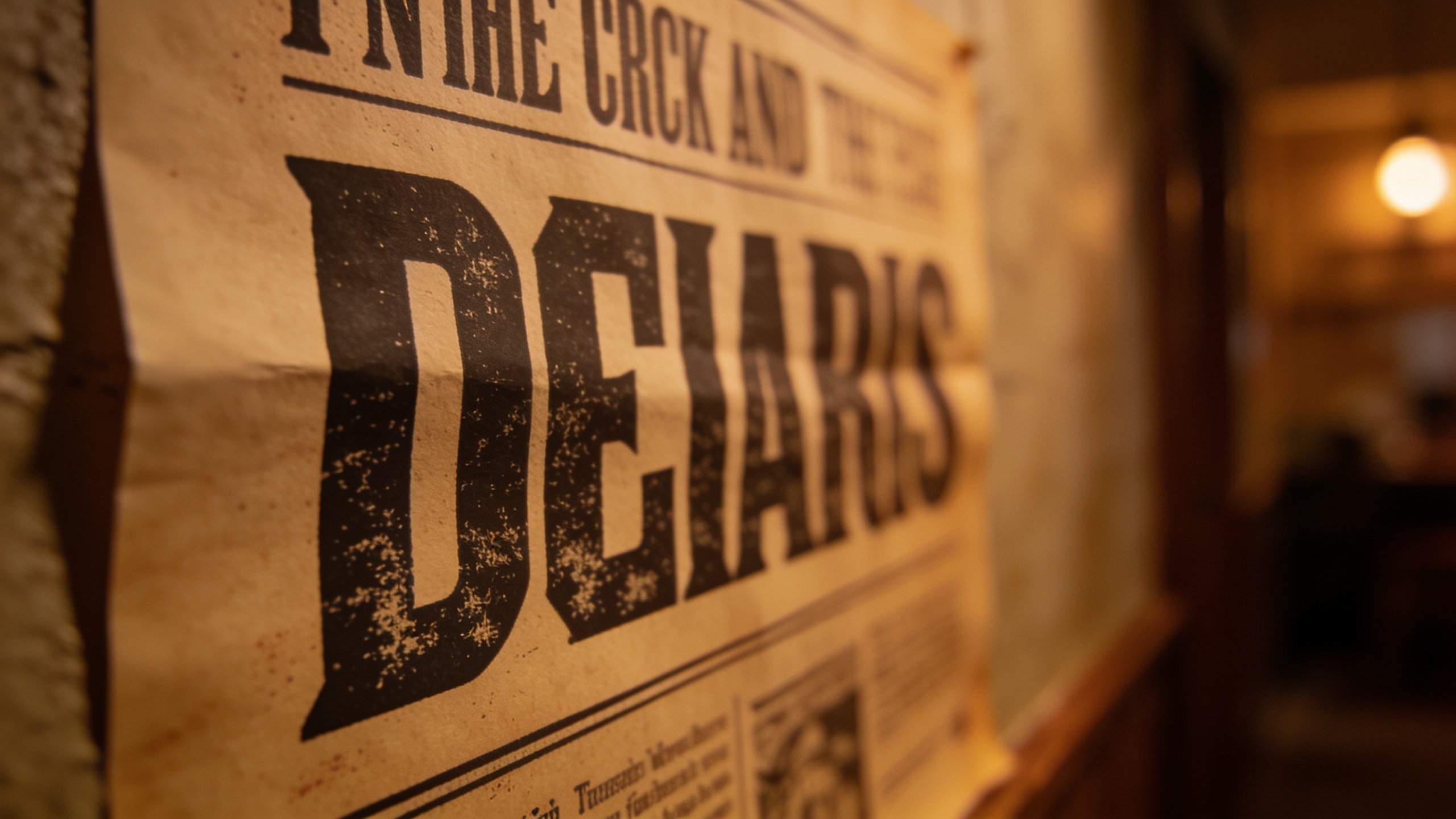 Close-up of a printed poster showing paper and ink detail