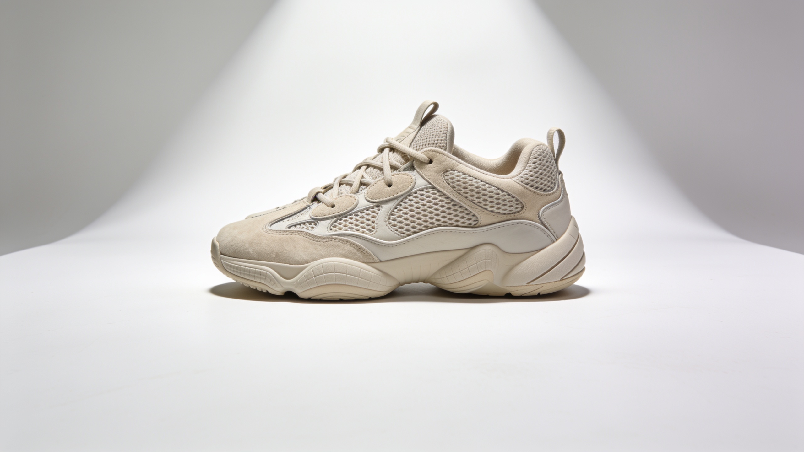 Sneakers on white background with studio-style lighting