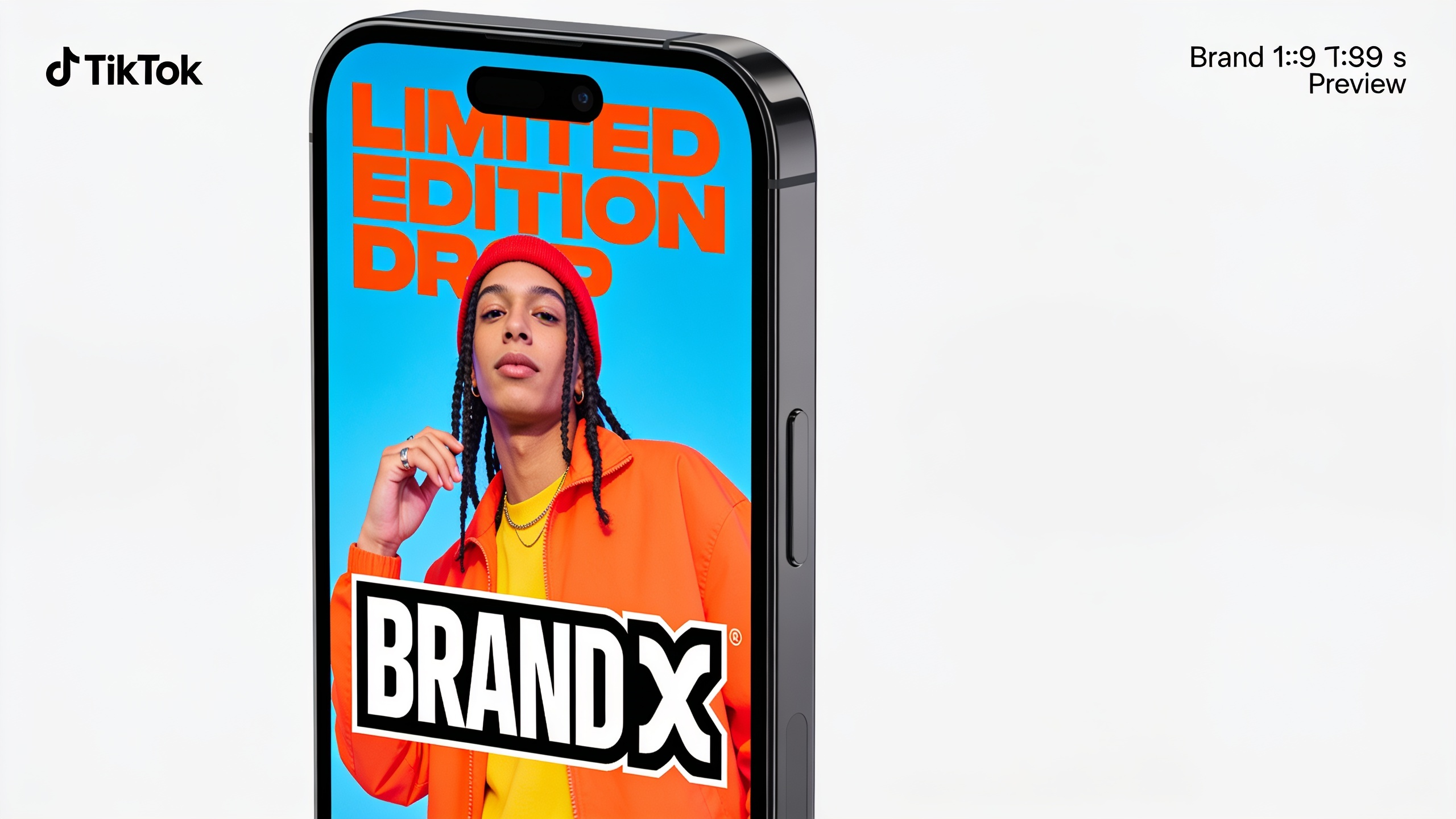 Phone preview of a branded vertical video with captions and logo