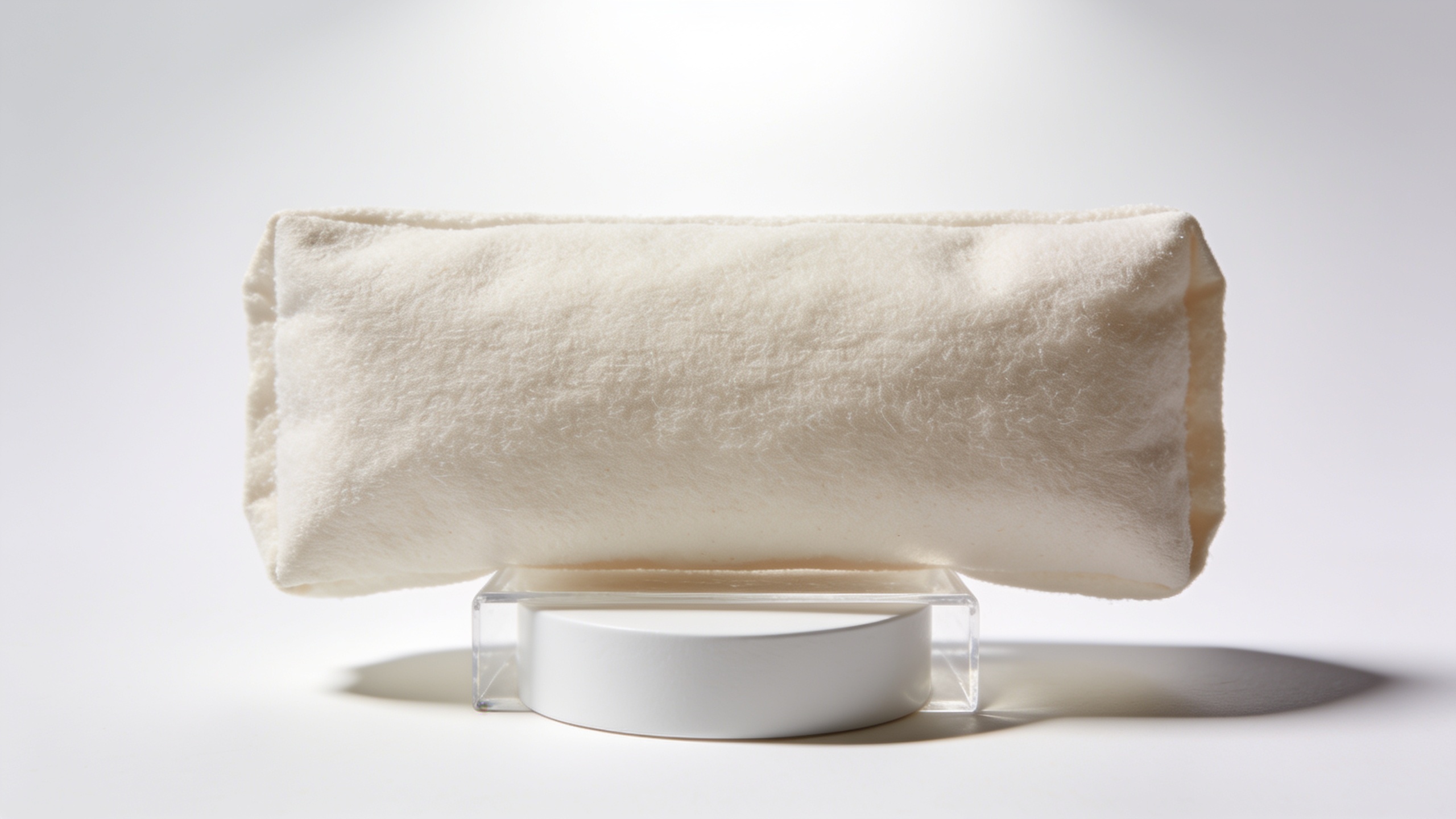 Product on white seamless studio background with softbox lighting
