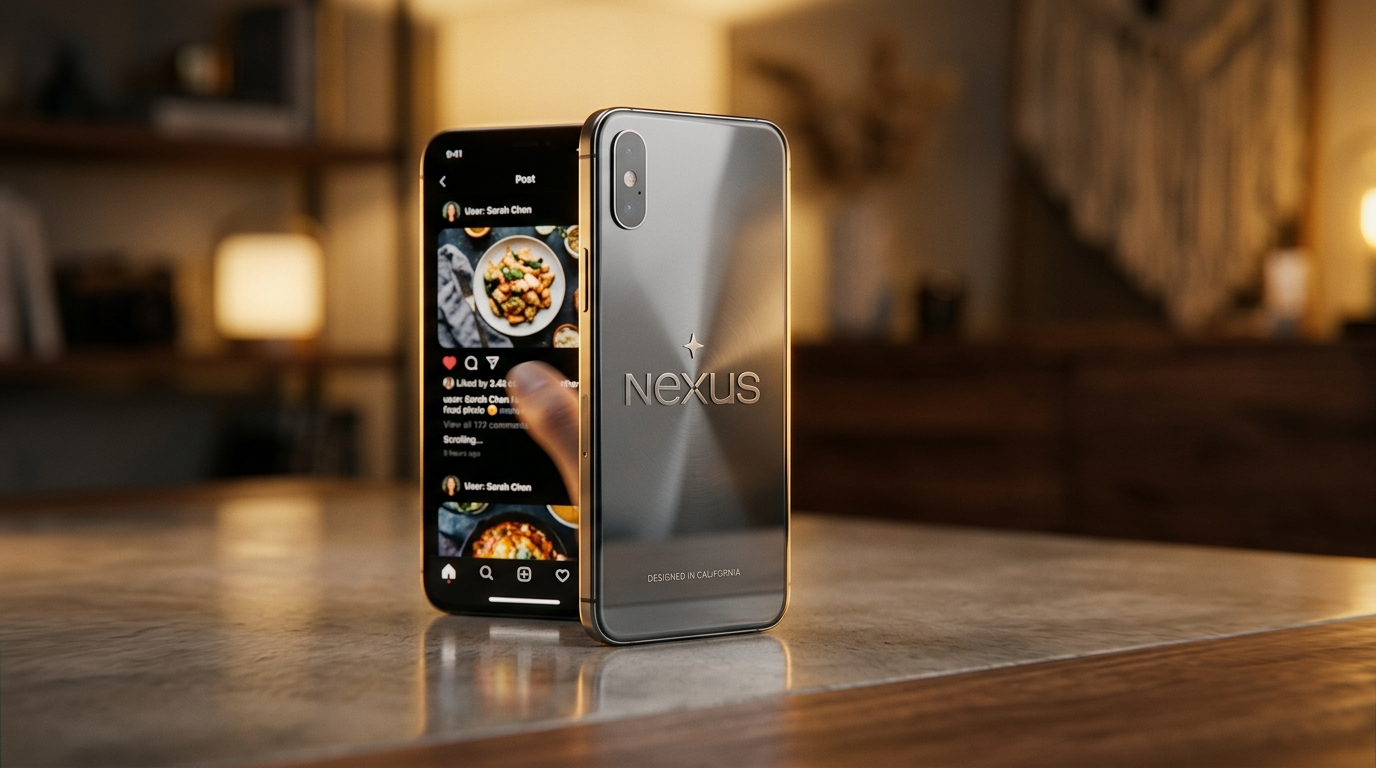 Smartphone vertical hook with logo zoom and screen pan