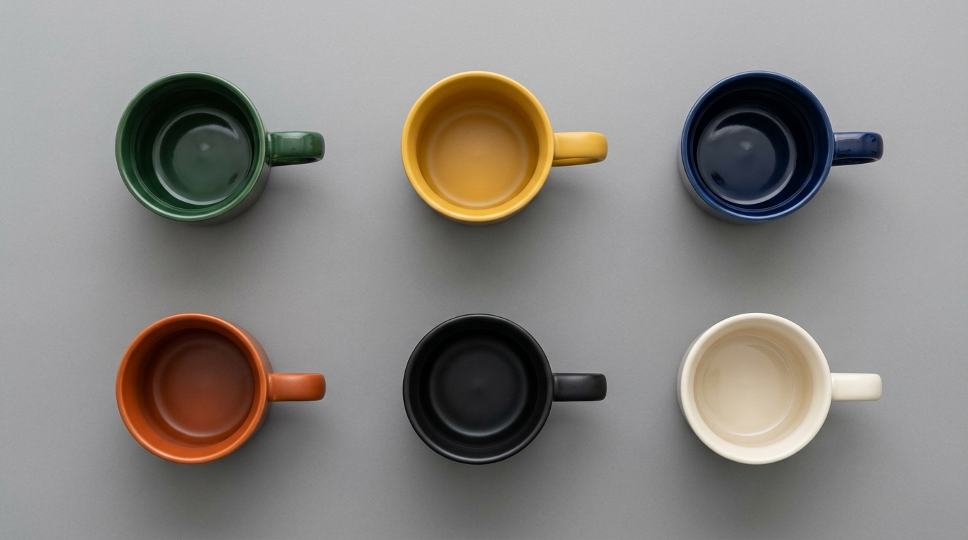 Grid of six color variants of the same product on a neutral background