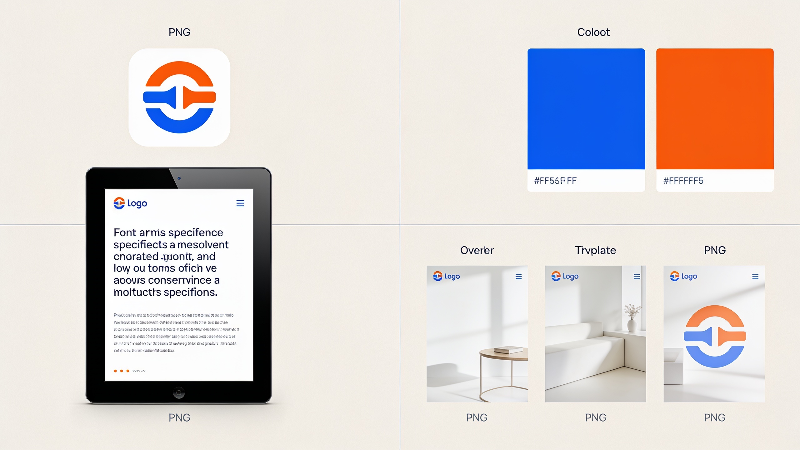 Brand kit assets and overlay templates flat-lay