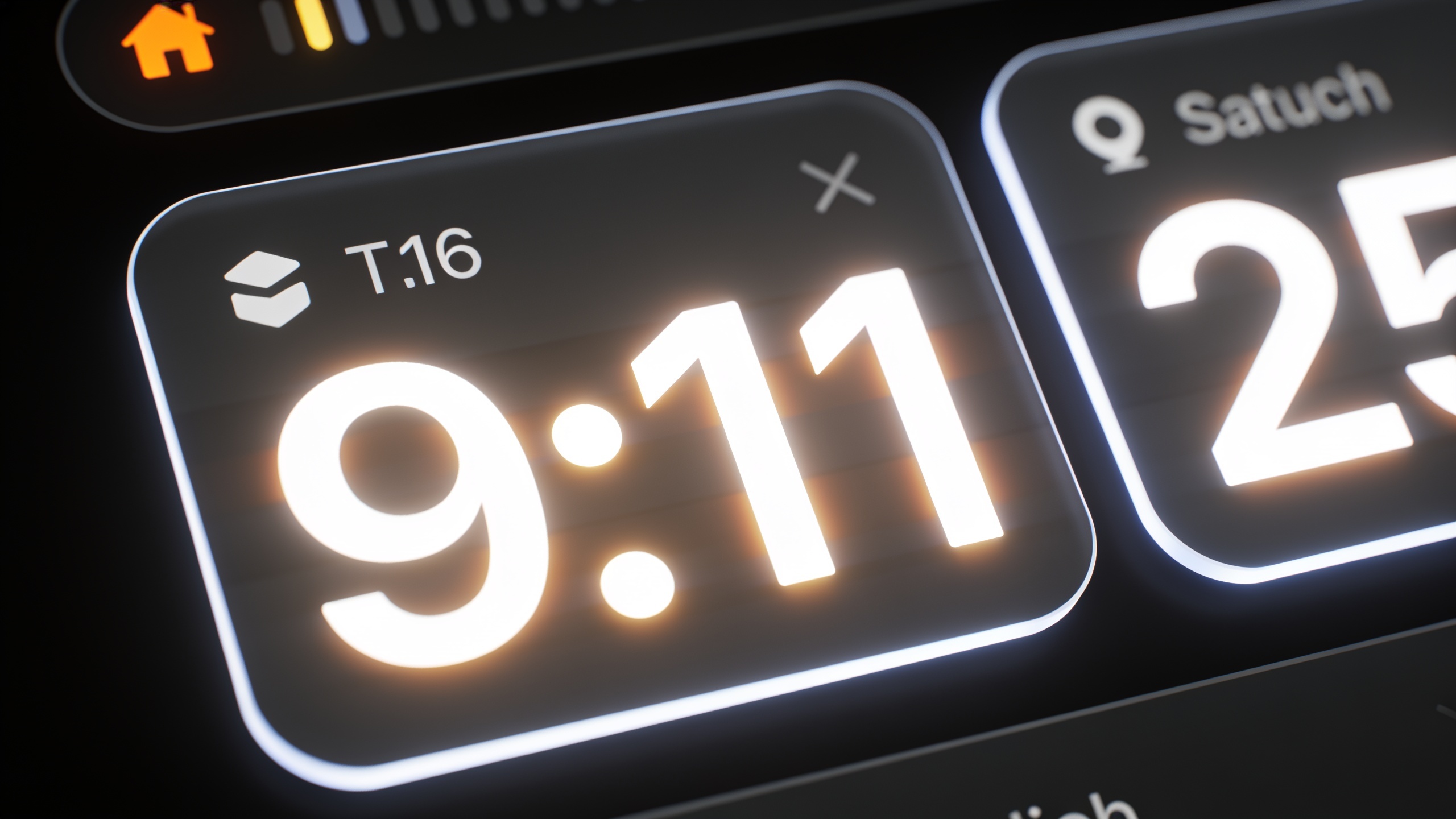 Close-up of dashboard widget with animated numbers