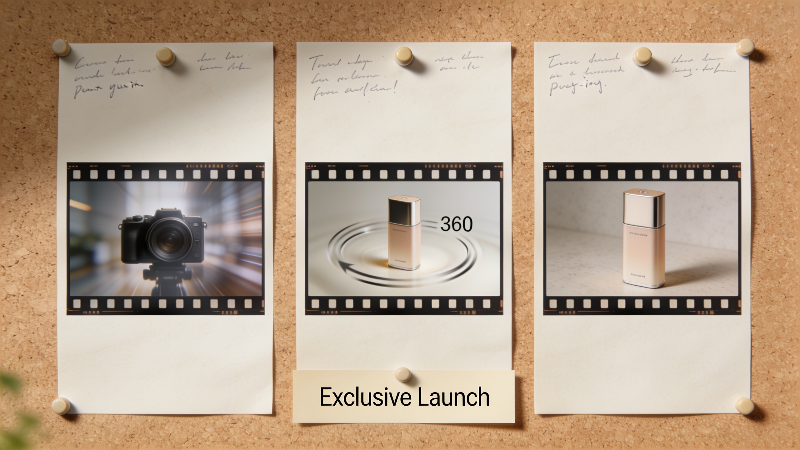 Storyboard frames for short-form product demo