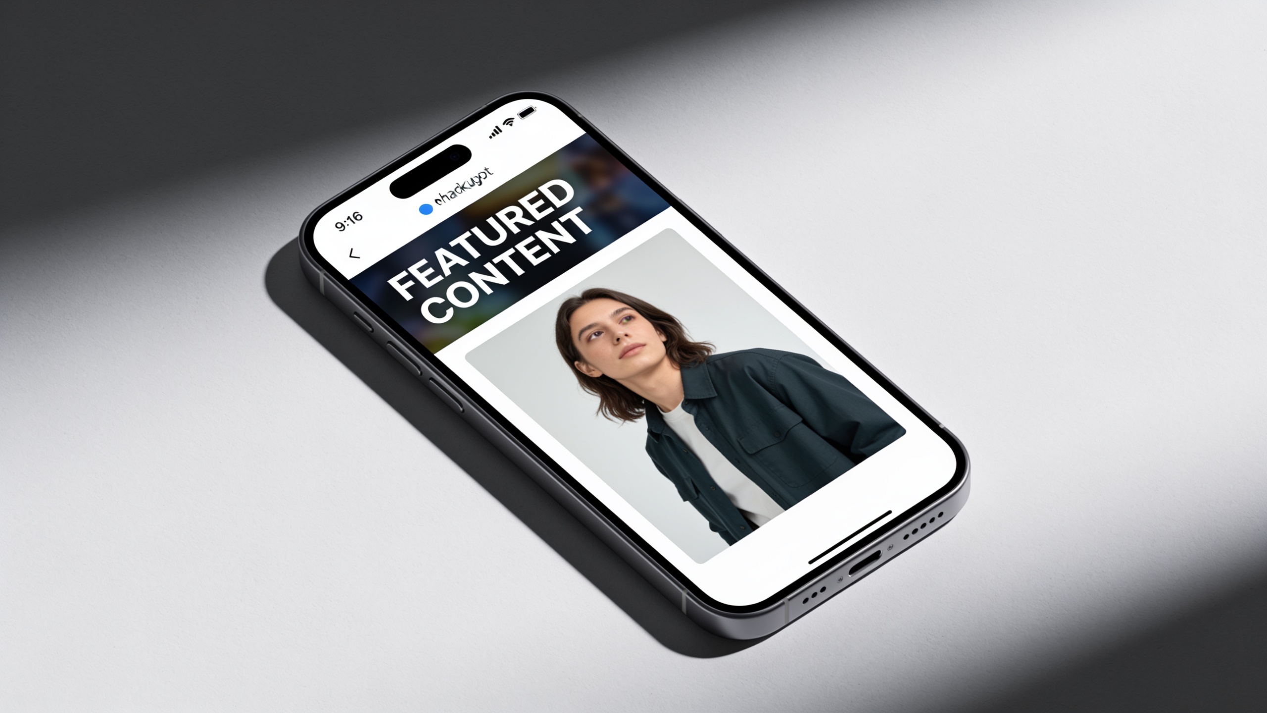 Smartphone showing a 9:16 thumbnail with bold headline area